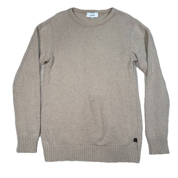 ANIAN Cashmino Wool Sweater Tan Beige Size Medium M